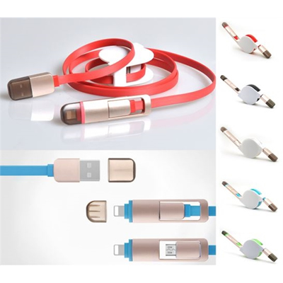 2 in 1 Extendable USB Cable Retractable Data Cable