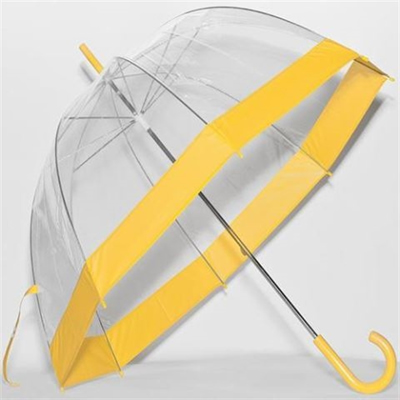 46 Clear POE Bubble umbrella with yellow trim