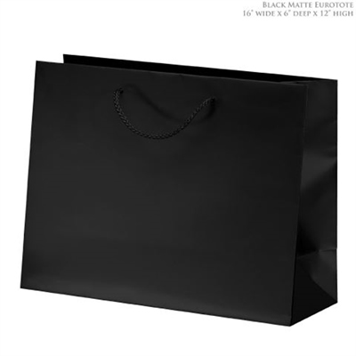 Black Matte Laminated Heavy Paper Tote Bag