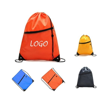 Drawstring Backpack With Zipper