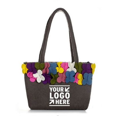 Felt Tote Bag with 3D Flower