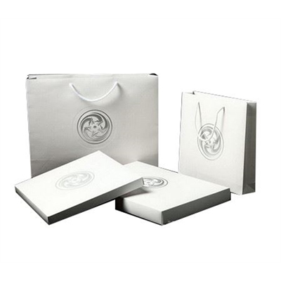 Gift Set. Custom Laminated Matte Paper Bag with Paper Box.