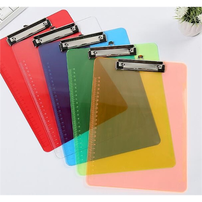 Metal Clip Translucent color Plastic Clipboard