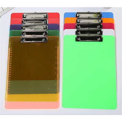 Metal Clip Translucent/solid color Plastic Clipboard