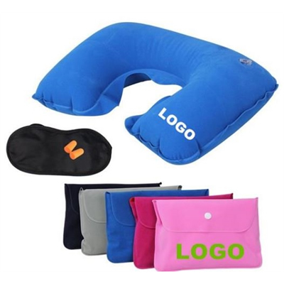 Neck pillow and eyeshade travel set