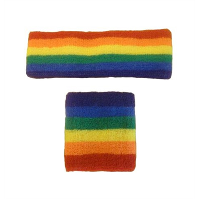 Rainbow Terry Sport Wristband Headband