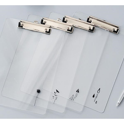 Translucent Metal Clip Acrylic Clipboard