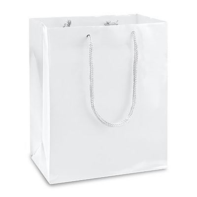 White Gloss Laminated Heavy Paper Tote Bag